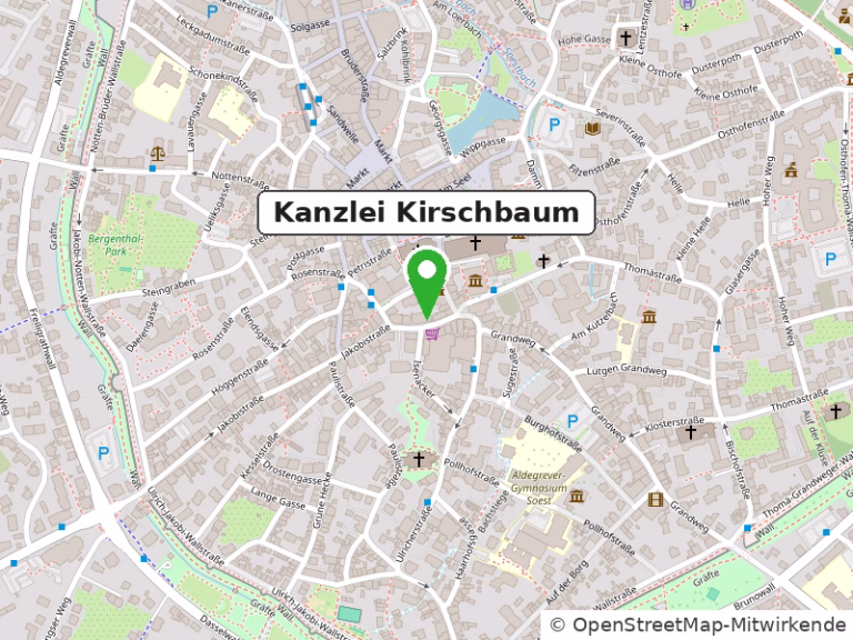 Kartenausschnitt: Kanzlei Kirschbaum in Soest